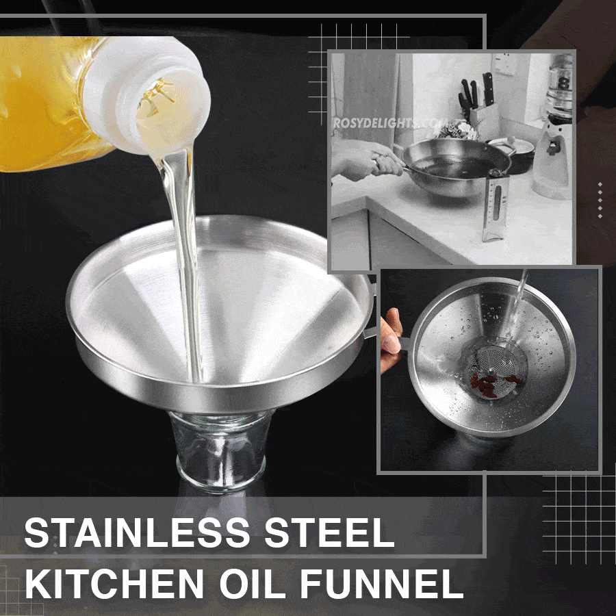 Stainless Steel Kitchen Oil Funnel Kitchen starryhome 